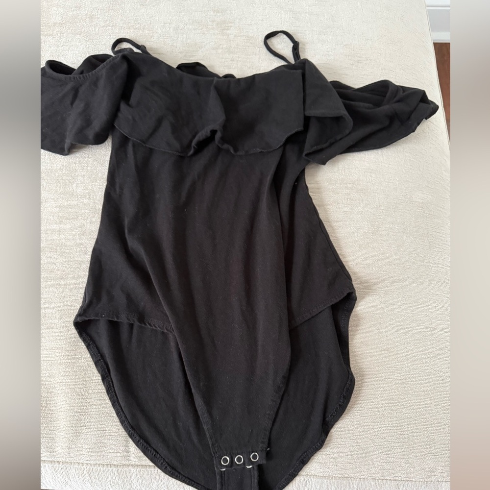 American Rag Black Off-Shoulder bodysuit